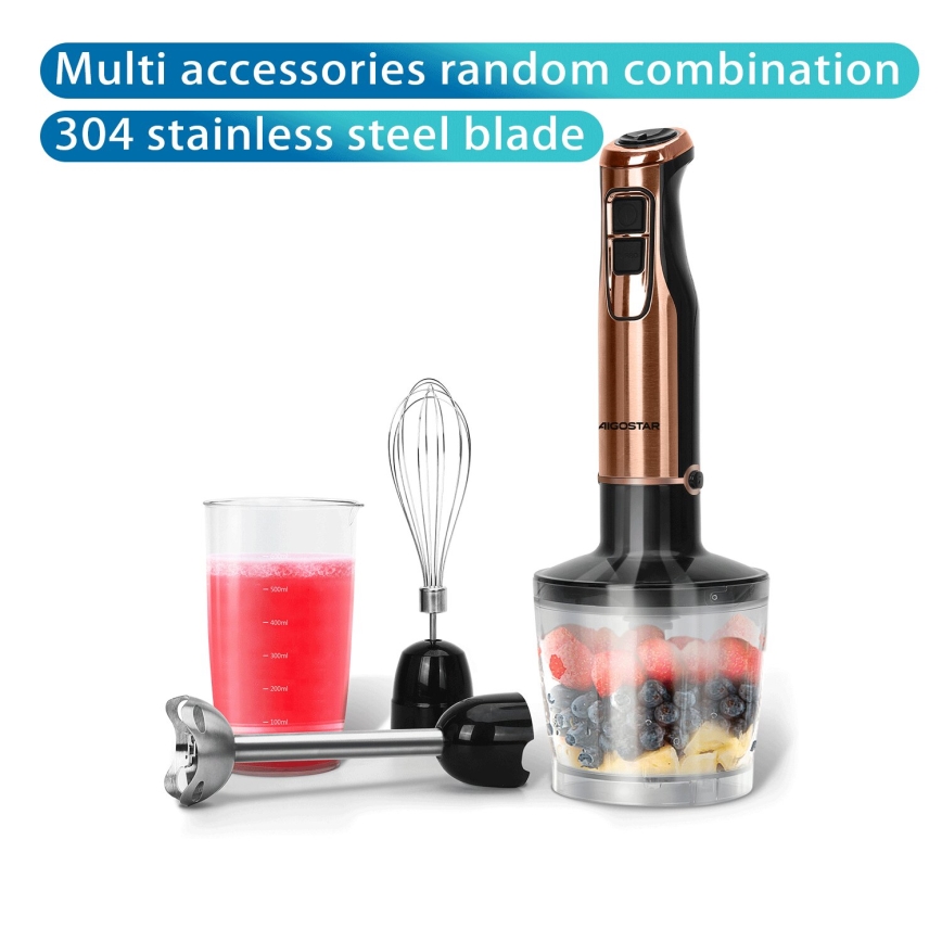 Aigostar - Varsblender 1000W/230V roos kuldne
