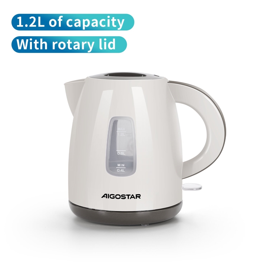 Aigostar - Veekeetja 1,2l 2200W/230V beež