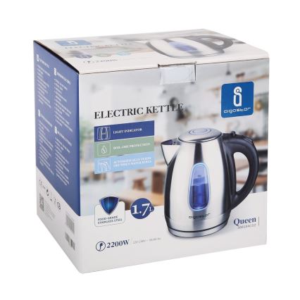 Aigostar - Veekeetja 1,7 l 2200W/230V matt kroom/must