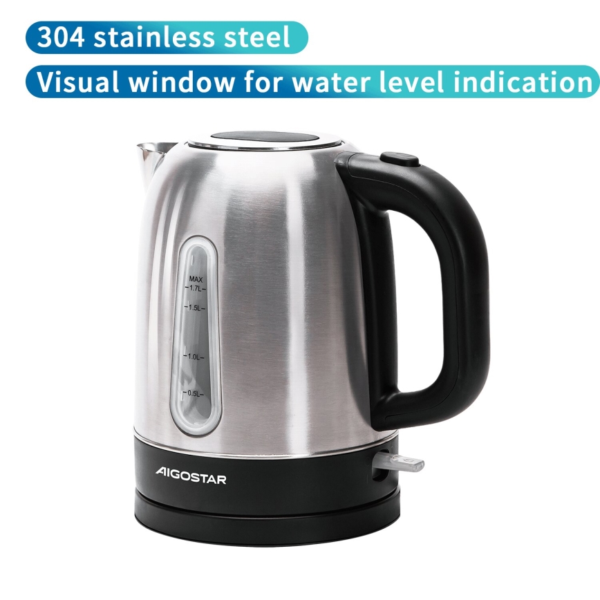Aigostar - Veekeetja 1,7l 2200W/230V matt kroom