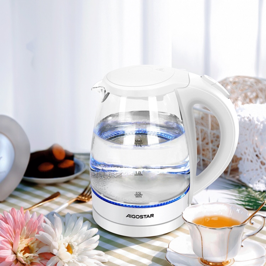 Aigostar - Veekeetja 1,7l 2200W/230V valge