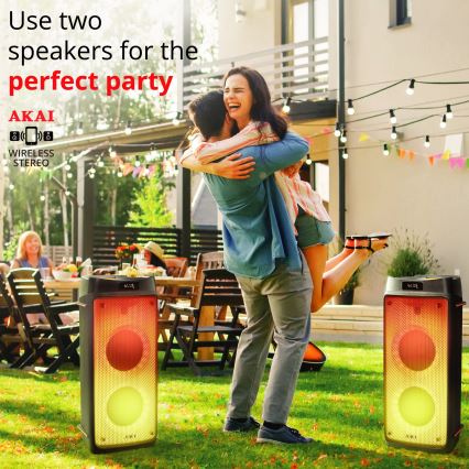 AKAI PARTY BOX 810 - juhtmevaba kõlar 65W/230V 5000 mAh + kaugjuhtimispult