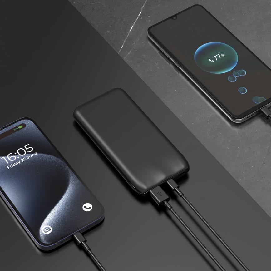 Akupank 10000 mAh 10W Power Delivery 2xUSB-C + 1xUSB-A must