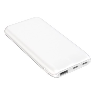 Akupank 10000 mAh 10W Power Delivery 2xUSB-C + 1xUSB-A valge