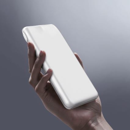 Akupank 10000 mAh 10W Power Delivery 2xUSB-C + 1xUSB-A valge