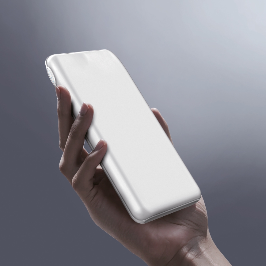 Akupank 10000 mAh 10W Power Delivery 2xUSB-C + 1xUSB-A valge