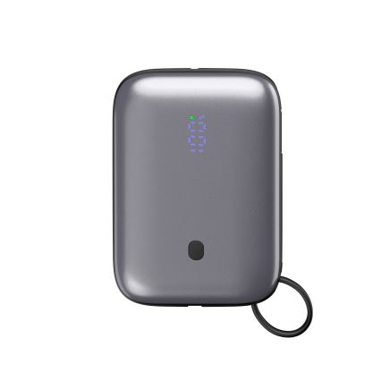 Akupank 10000 mAh 20W Power Delivery Compact sisseehitatud tagasitõmmatava USB-C kaabliga 1m must