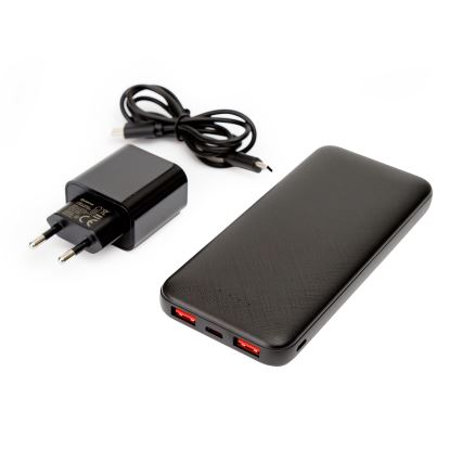 Akupank 10000 mAh + adapter 20W Power Delivery + USB-C/USB-C kaabel 1m must