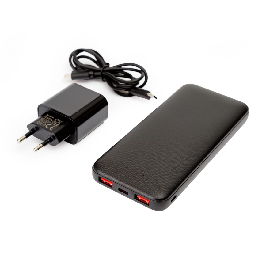 Akupank 10000 mAh + adapter 20W Power Delivery + USB-C/USB-C kaabel 1m must