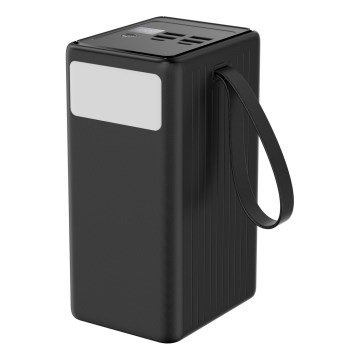 Akupank 70000 mAh 20W Power Delivery 4xUSB-A + 2xUSB-C + LED taskulamp ja USB-C kaabel 1m must