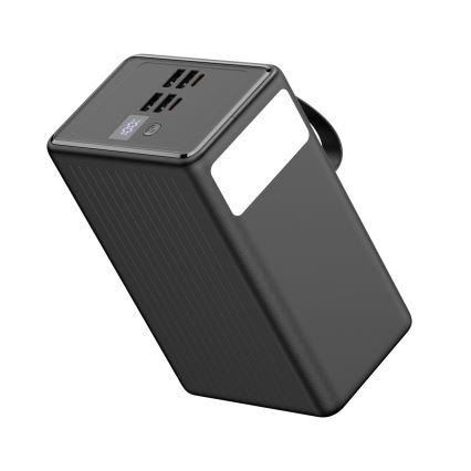 Akupank 80000 mAh 20W Power Delivery 4xUSB-A + 2xUSB-C + LED taskulamp ja USB-C kaabel 1m must