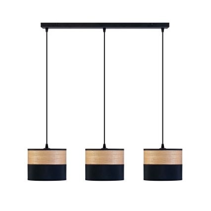 ALBA ripplamp kaabliga 3xE27/15W/230V must/pruun