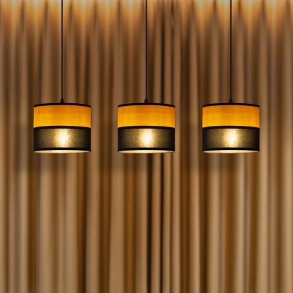 ALBA ripplamp kaabliga 3xE27/15W/230V must/pruun