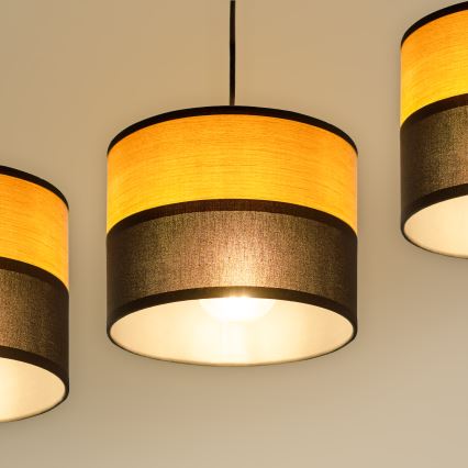 ALBA ripplamp kaabliga 3xE27/15W/230V must/pruun