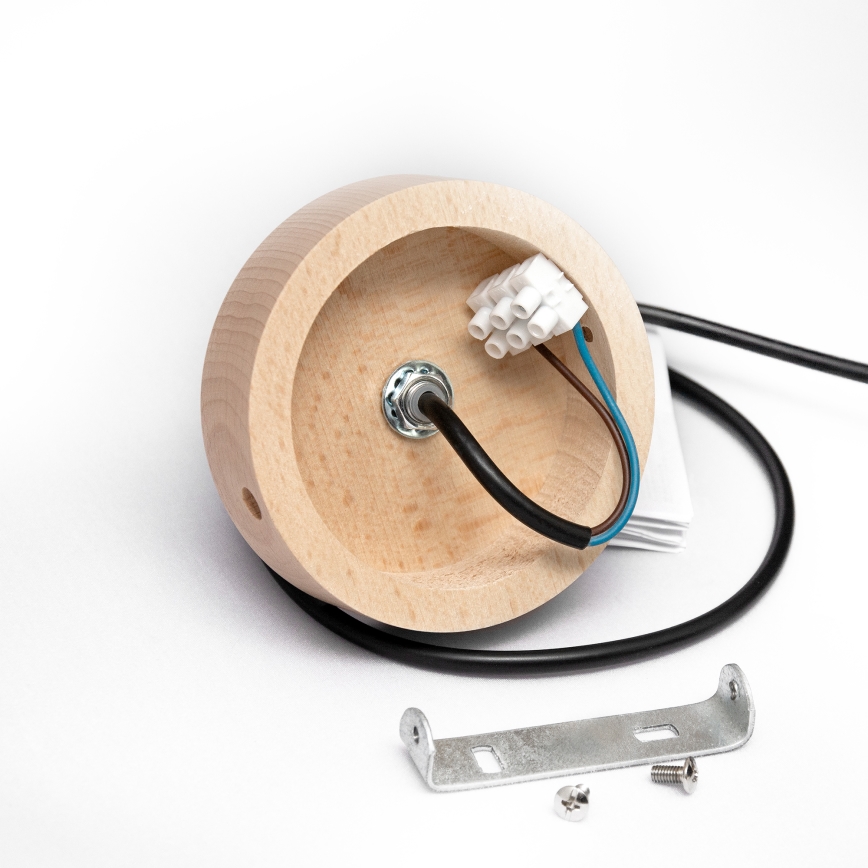 ALBA rippvalgusti kaabliga 1xE27/15W/230V Ø 45 cm must/pruun