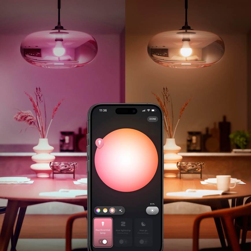 Algkomplekt Philips Hue White And Color Ambiance Essential 2xE27/8W/230V 2200-6500K + Hue bridge