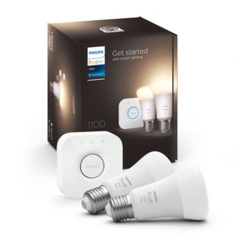 Algkomplekt Philips Hue WHITE 2xE27/9,5W 2700K + Hue bridge