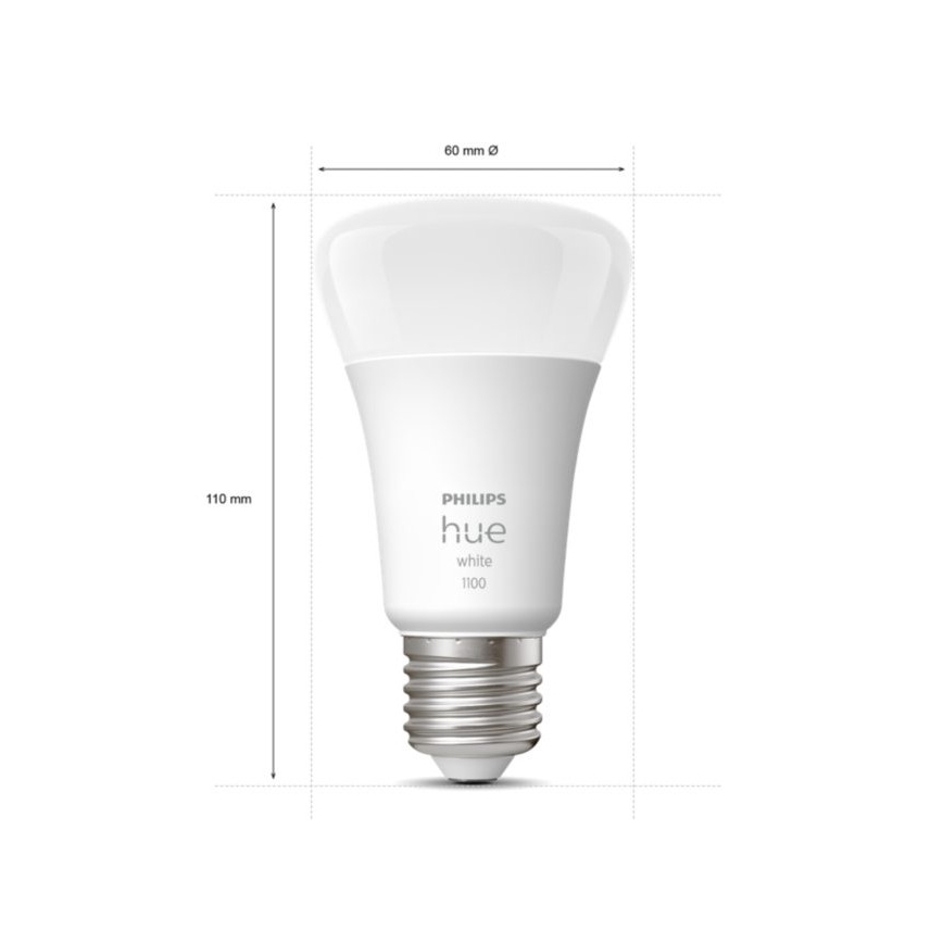 Algkomplekt Philips Hue WHITE 2xE27/9,5W 2700K + Hue bridge
