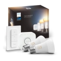 Algkomplekt Philips Hue WHITE AMBIANCE 2xE27/8W/230V + Hue Bridge ja hämarduslüliti
