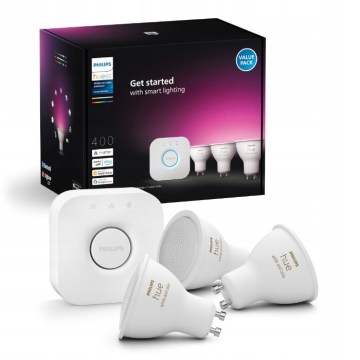 Algkomplekt Philips Hue WHITE AND COLOR AMBIANCE 3xGU10/4,2W/230V 2200-6500K + Hue bridge