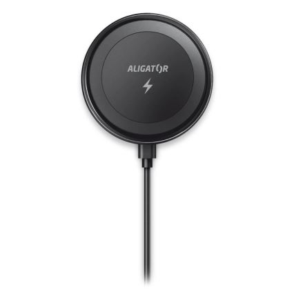 Aligator AMS05BK - magnetiline telefonipidaja autole koos Qi 15 W traadita laadimise ja MagSafe-ühilduvusega, must