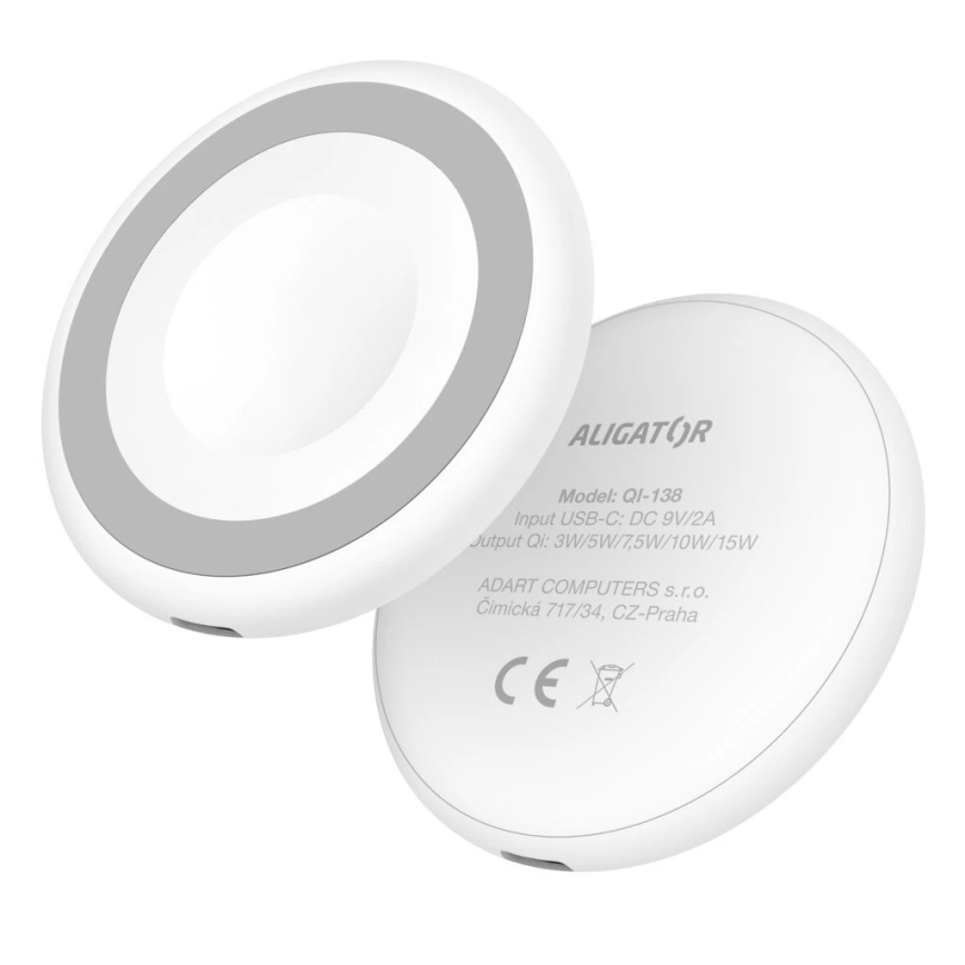Aligator AMS08WT - juhtmevaba MagSafe 3-ühes laadija 15W, valge