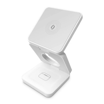 Aligator AMS09WT - 3-ühes MagSafe juhtmevaba laadimisjaam 15 W valge