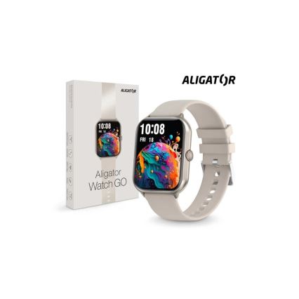 Aligator AW10SR - nutikell Watch GO 220 mAh IP67 kreemjas