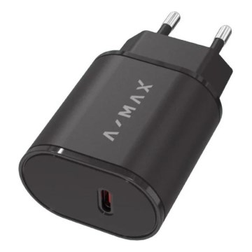 Aligator AX0002V - A-MAX Power Delivery 20 W USB-C kiirlaadija, must