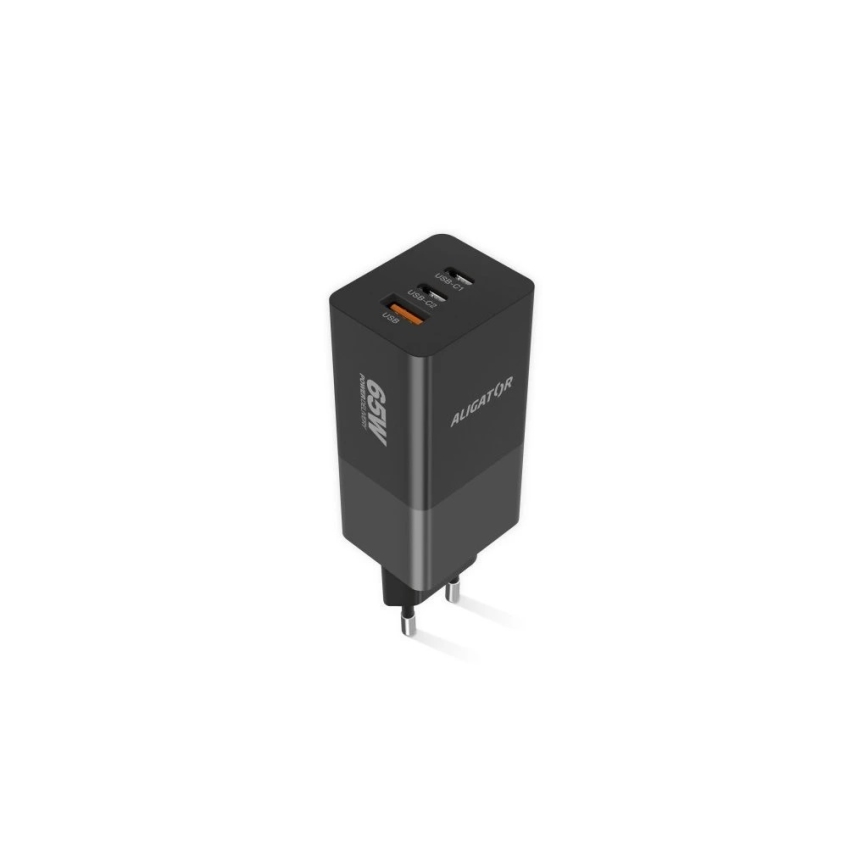 Aligator CHPD0027 - Kiirlaadiv GaN USB Power Delivery 65W adapter 2xUSB-C + USB-A must