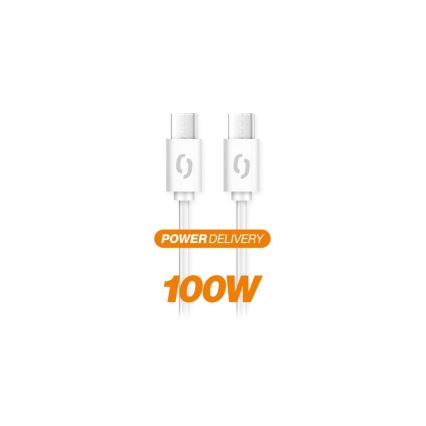 Aligator DATKP47 - USB-kaabel USB-C / USB-C 100W Power Delivery 1,5m valge