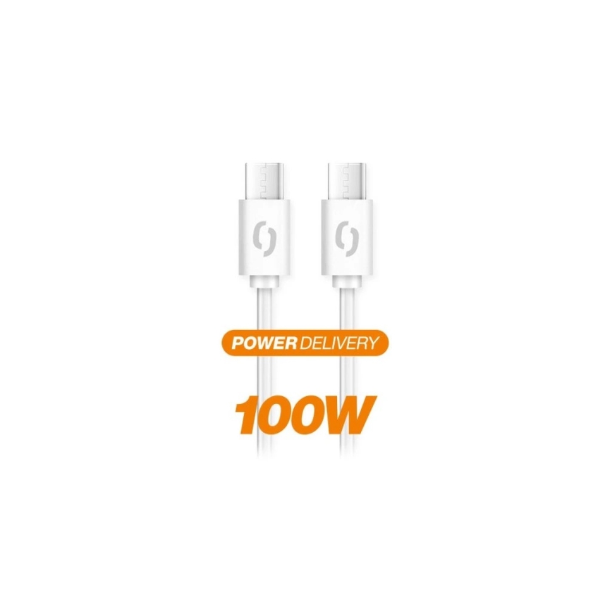 Aligator DATKP47 - USB-kaabel USB-C / USB-C 100W Power Delivery 1,5m valge