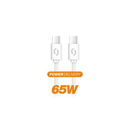 Aligator DATKP49 - USB-kaabel USB-C / USB-C 65 W Power Delivery 1,5 m valge