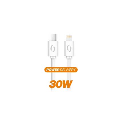 Aligator DATKP51 - USB kaabel USB-C / Lightning 30W Power Delivery 1,5m valge