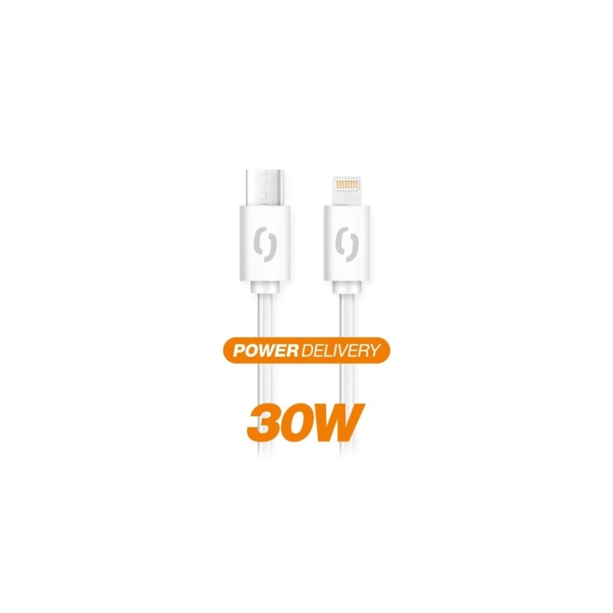 Aligator DATKP51 - USB kaabel USB-C / Lightning 30W Power Delivery 1,5m valge