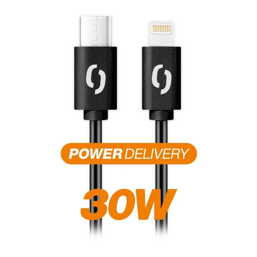 Aligator DATKP56 - USB-kaabel USB-C / Lightning, 30 W Power Delivery, 0,5 m, must