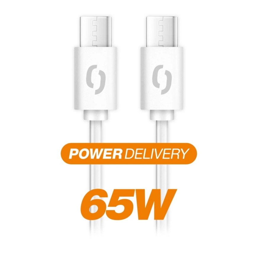 Aligator DATKP59 - USB-kaabel USB-C / USB-C 65W Power Delivery 2,5m valge
