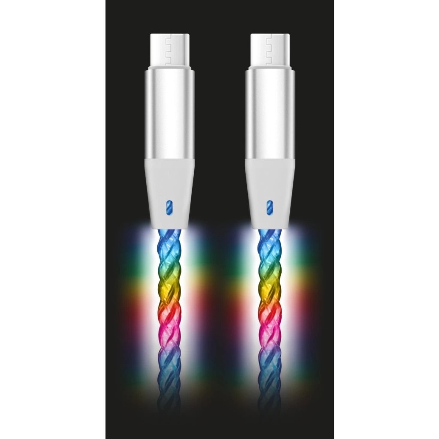 Aligator DATKP62 - USB-kaabel USB-C / USB-C LED-taustvalgustusega 65W Power Delivery 1,2m
