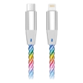 Aligator DATKP63 - USB-kaabel USB-C / Lightning LED-taustvalgustusega 30W Power Delivery 1,2 m