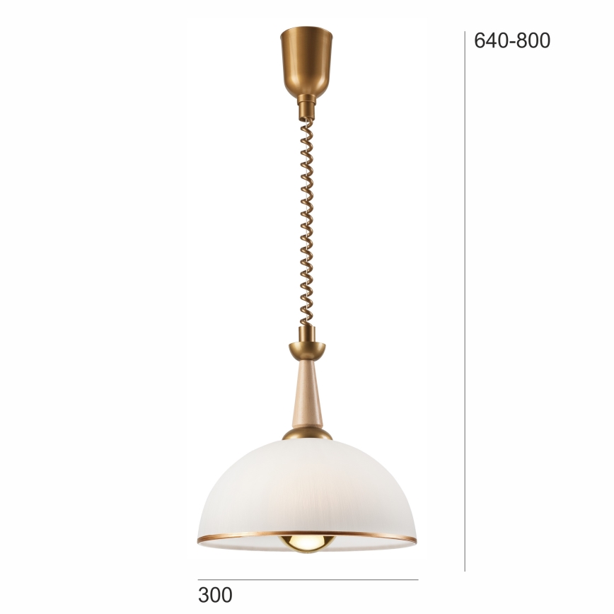 Allatõmmatav lühter CHIARA 1xE27/60W/230V beež/pöök