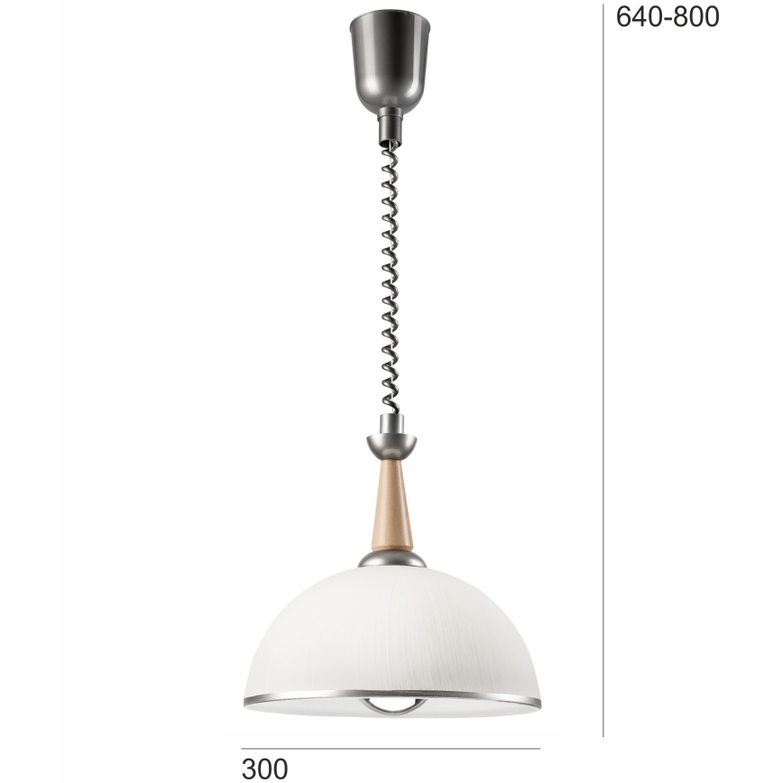 Allatõmmatav lühter CHIARA 1xE27/60W/230V hõbedane/beež/pöök