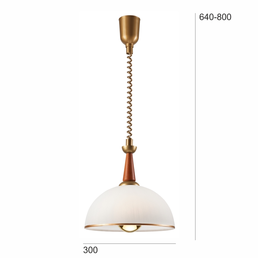 Allatõmmatav lühter CHIARA 1xE27/60W/230V tumepruun/pöök