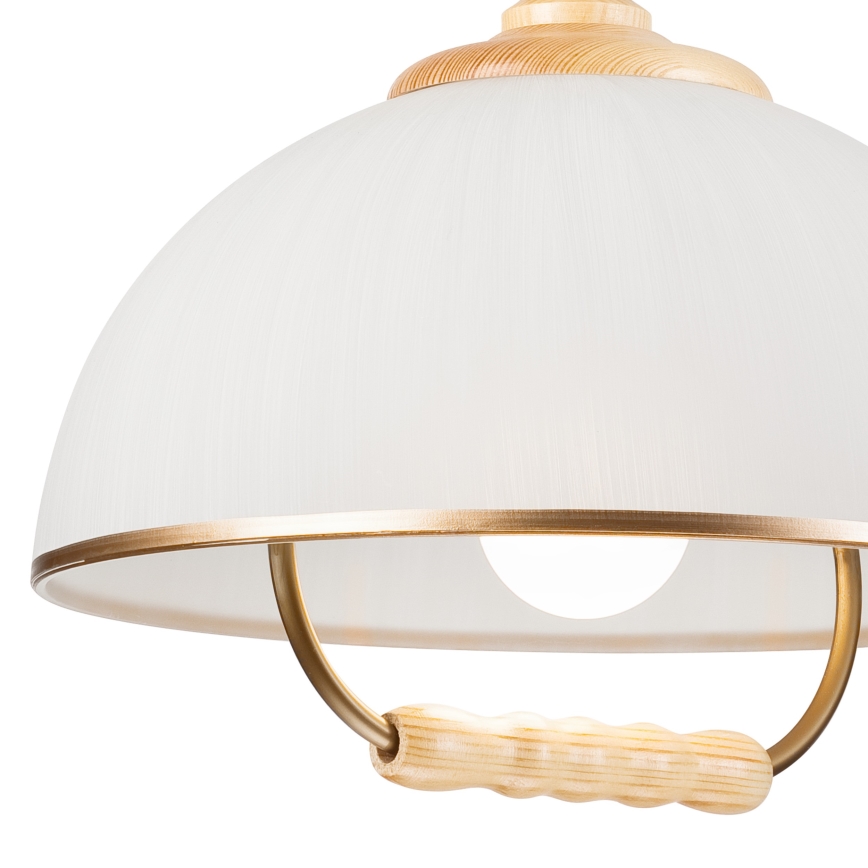 Allatõmmatav lühter RAMONA 1xE27/60W/230V beež/helepruun/mänd