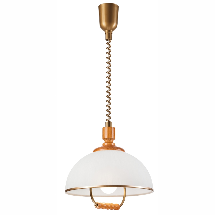 Allatõmmatav lühter RAMONA 1xE27/60W/230V beež/pruun/mänd