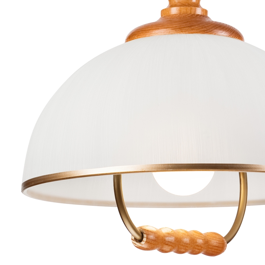 Allatõmmatav lühter RAMONA 1xE27/60W/230V beež/pruun/mänd