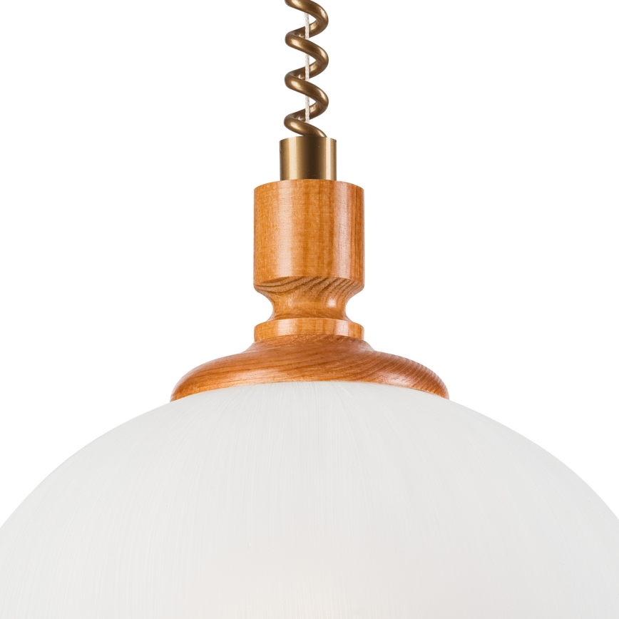 Allatõmmatav lühter RAMONA 1xE27/60W/230V beež/pruun/mänd