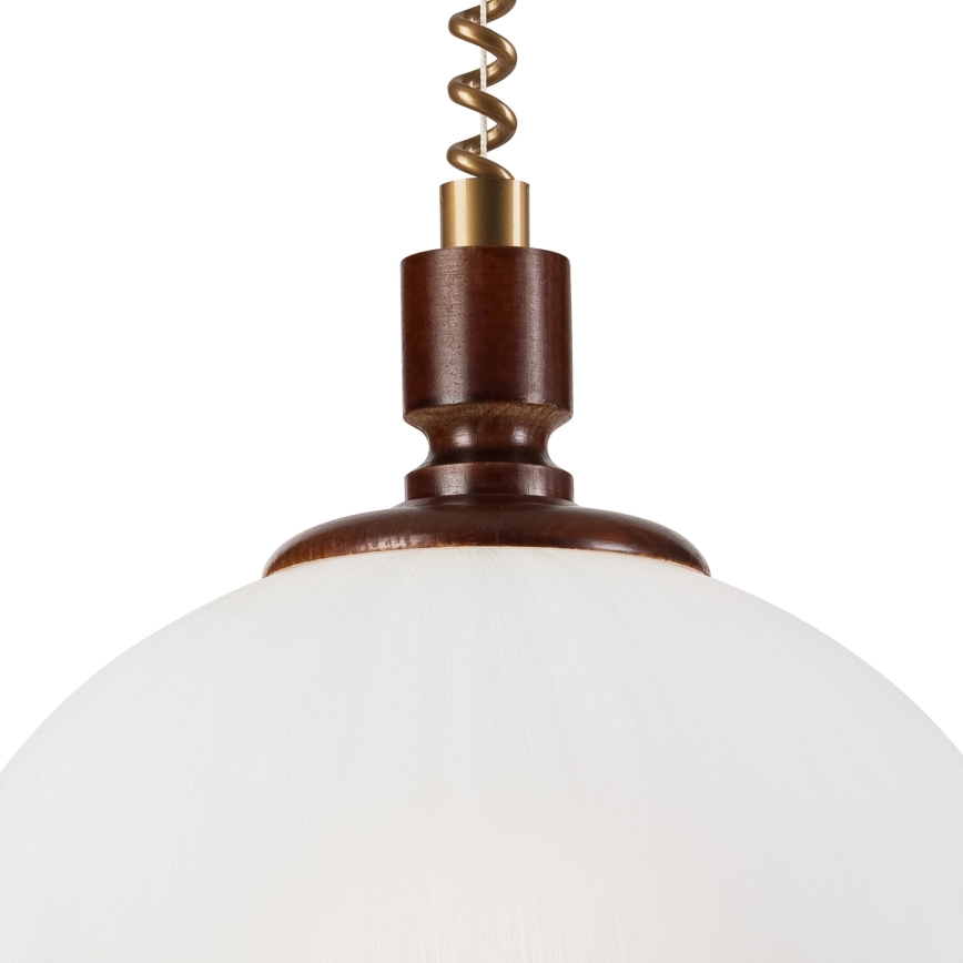 Allatõmmatav lühter RAMONA 1xE27/60W/230V beež/tumepruun/mänd