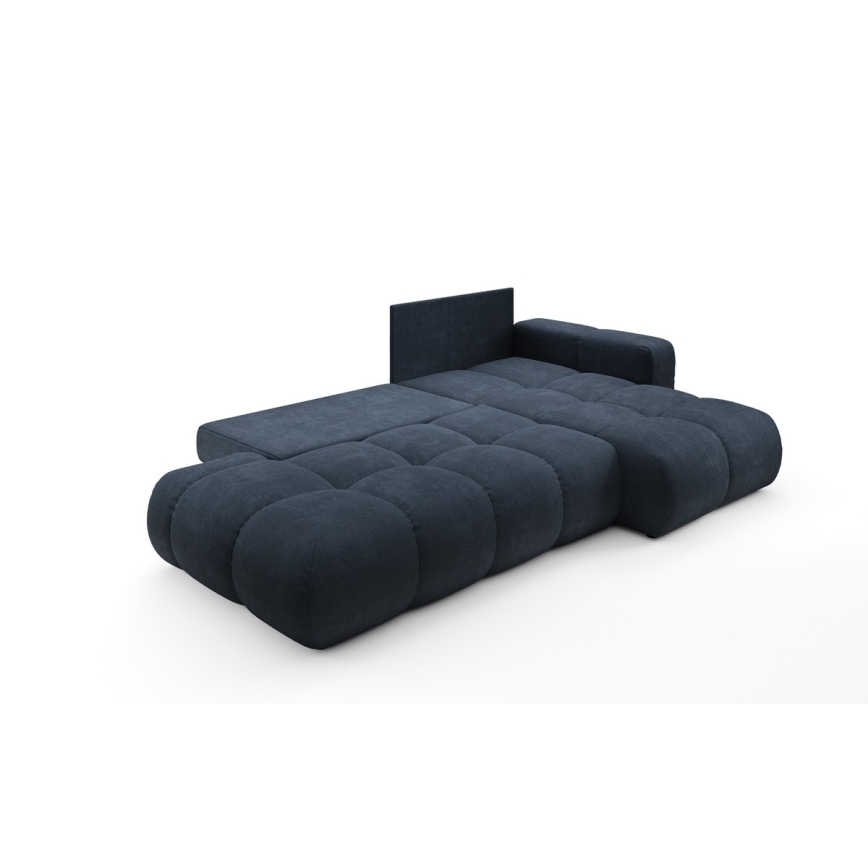 Lahtikäiv L-kujuline polsterdiivan panipaigaga ALMADA, parempoolne, sinine