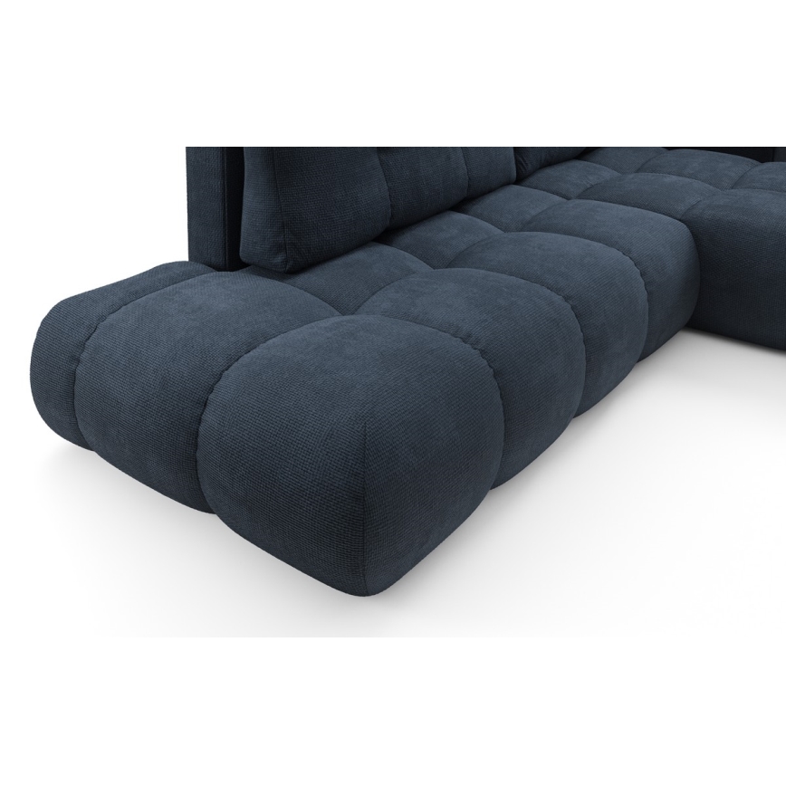 Lahtikäiv L-kujuline polsterdiivan panipaigaga ALMADA, parempoolne, sinine