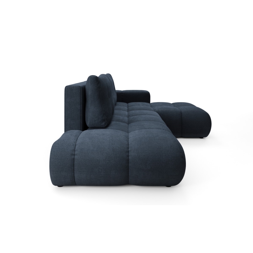 Lahtikäiv L-kujuline polsterdiivan panipaigaga ALMADA, parempoolne, sinine